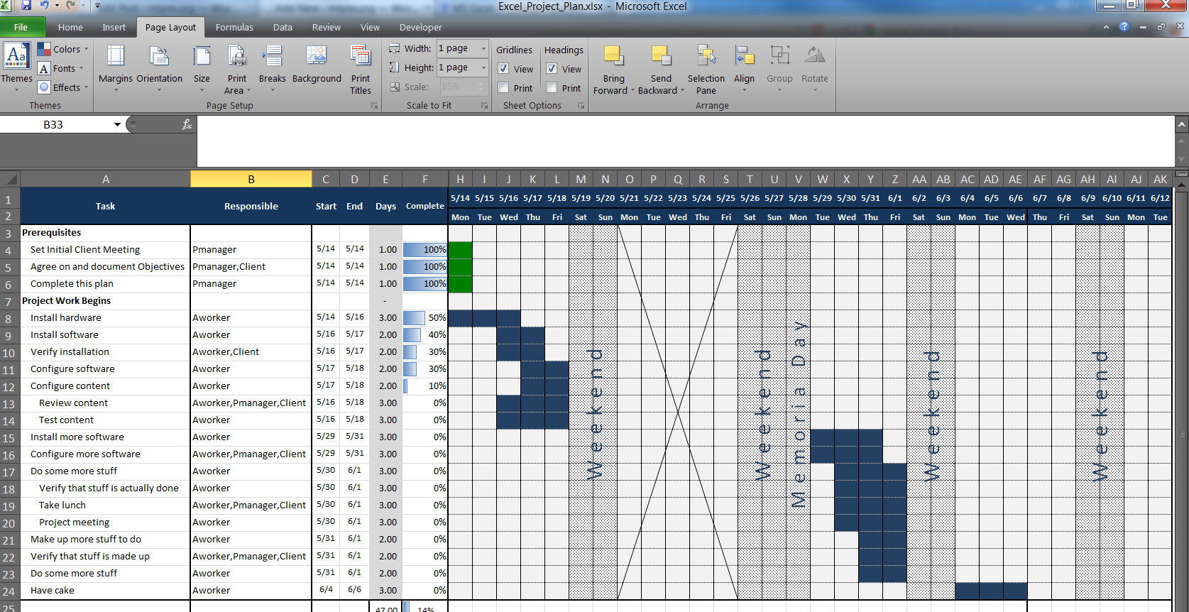 project planner excel download